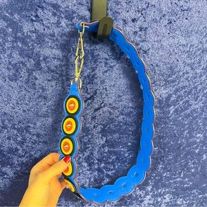 Retro vibes funky colored spiky purse strap/belt